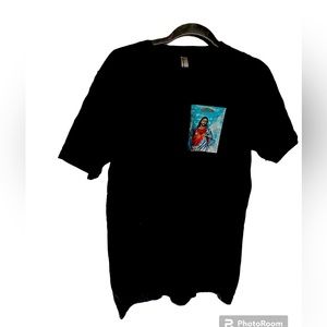 Black Tee shirt Jesus logo size medium